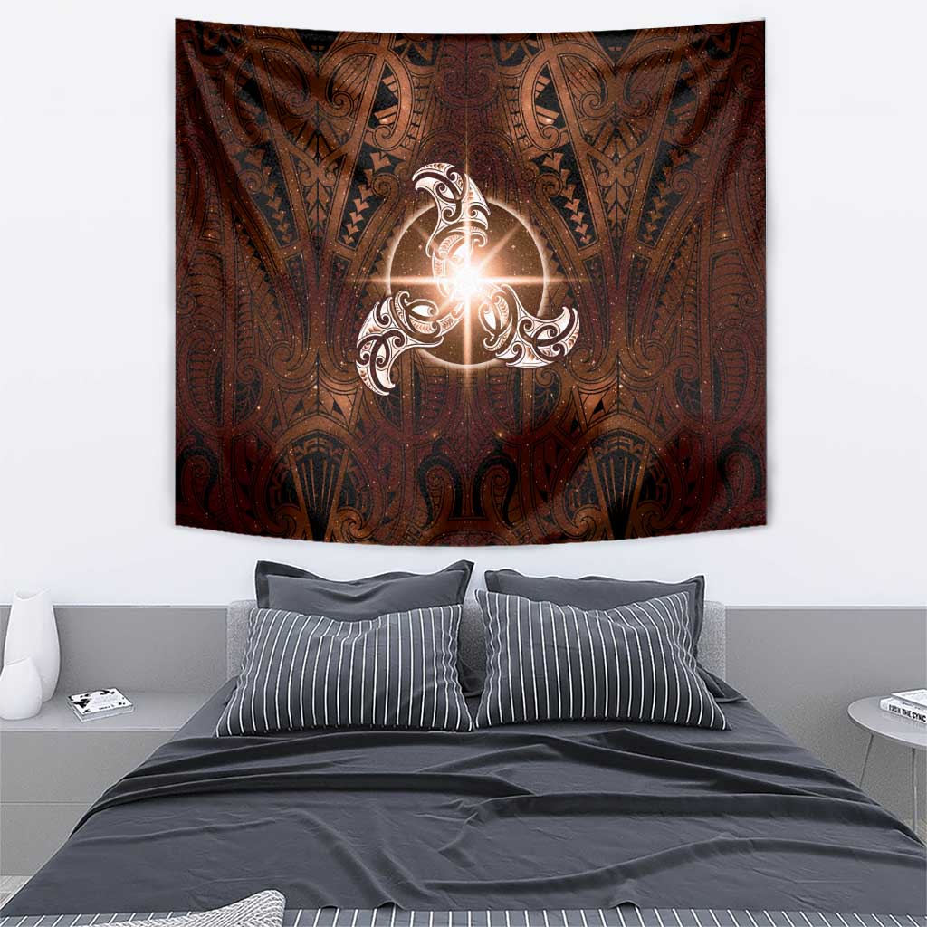 New Zealand Matariki Tupuanuku Tapestry Maori Moko Brown Galaxy LT05 - Polynesian Pride