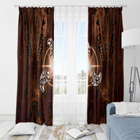 New Zealand Matariki Tupuanuku Window Curtain Maori Moko Brown Galaxy LT05 - Polynesian Pride