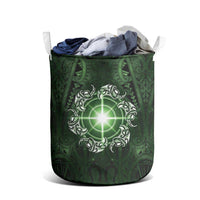 New Zealand Matariki Tupuarangi Laundry Basket Maori Moko Green Galaxy
