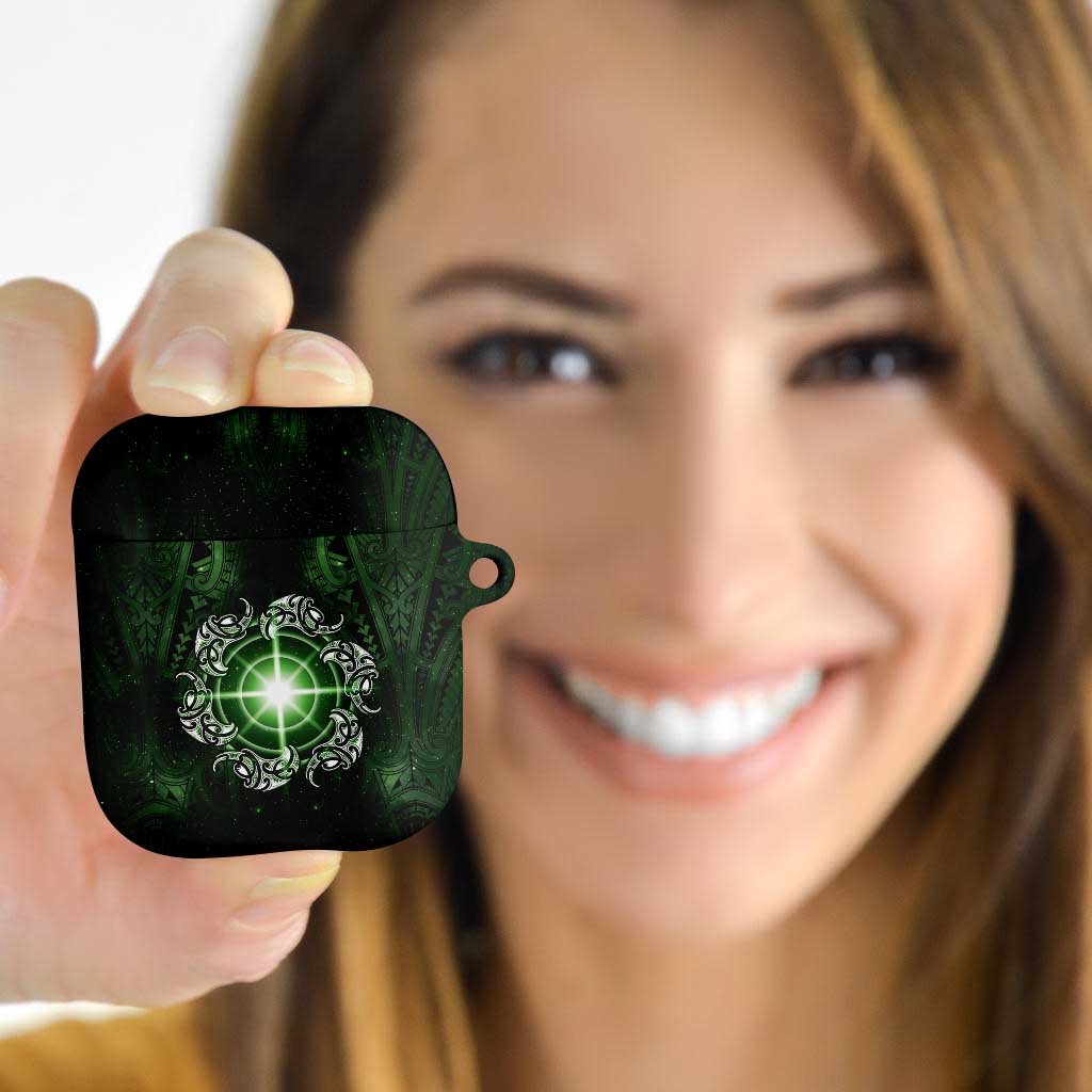 New Zealand Matariki Tupuarangi AirPods Case Maori Moko Green Galaxy