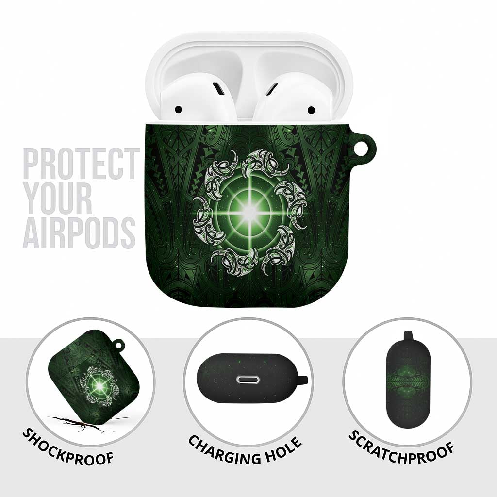 New Zealand Matariki Tupuarangi AirPods Case Maori Moko Green Galaxy