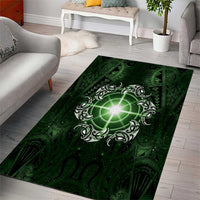 New Zealand Matariki Tupuarangi Area Rug Maori Moko Green Galaxy LT05 - Polynesian Pride