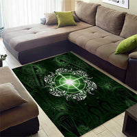 New Zealand Matariki Tupuarangi Area Rug Maori Moko Green Galaxy LT05 - Polynesian Pride