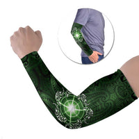 New Zealand Matariki Tupuarangi Arm Sleeves Maori Moko Green Galaxy LT05 Set of 2 Green - Polynesian Pride