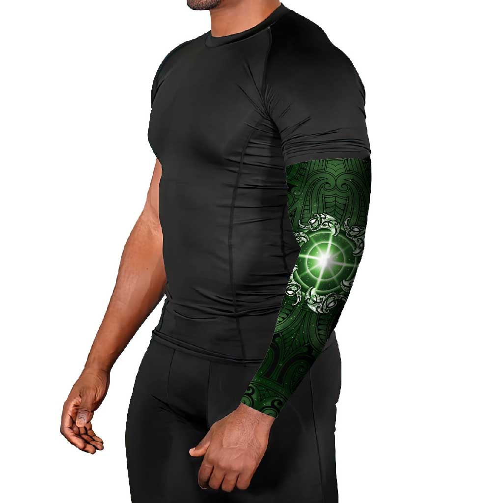 New Zealand Matariki Tupuarangi Arm Sleeves Maori Moko Green Galaxy LT05 - Polynesian Pride