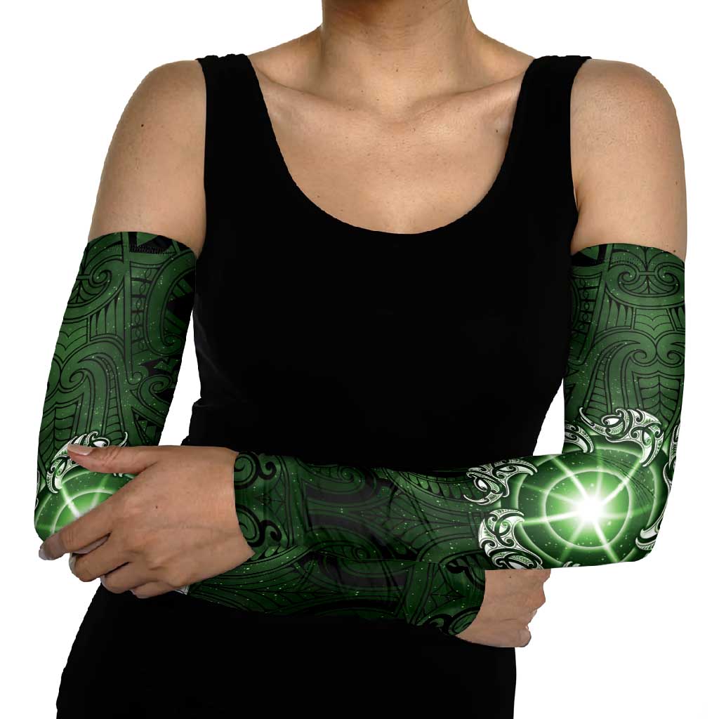 New Zealand Matariki Tupuarangi Arm Sleeves Maori Moko Green Galaxy LT05 - Polynesian Pride
