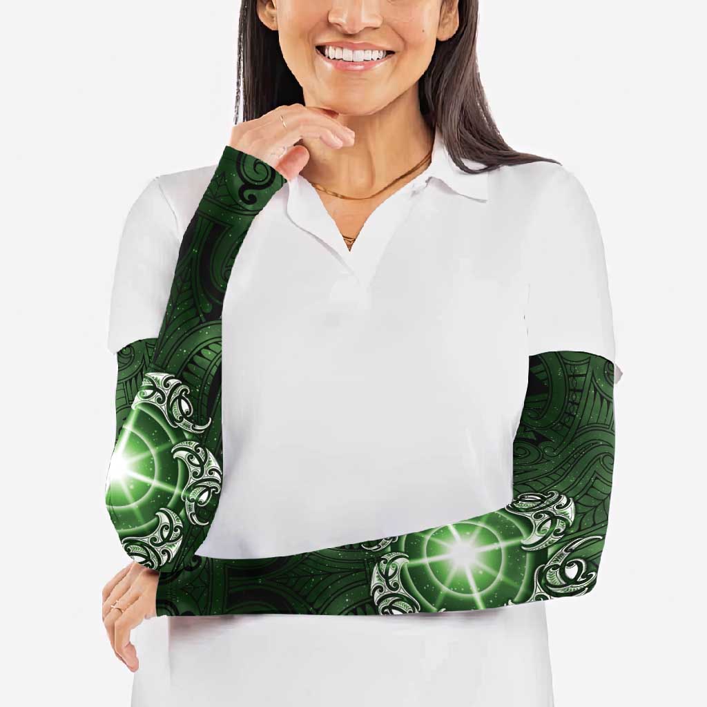 New Zealand Matariki Tupuarangi Arm Sleeves Maori Moko Green Galaxy LT05 - Polynesian Pride