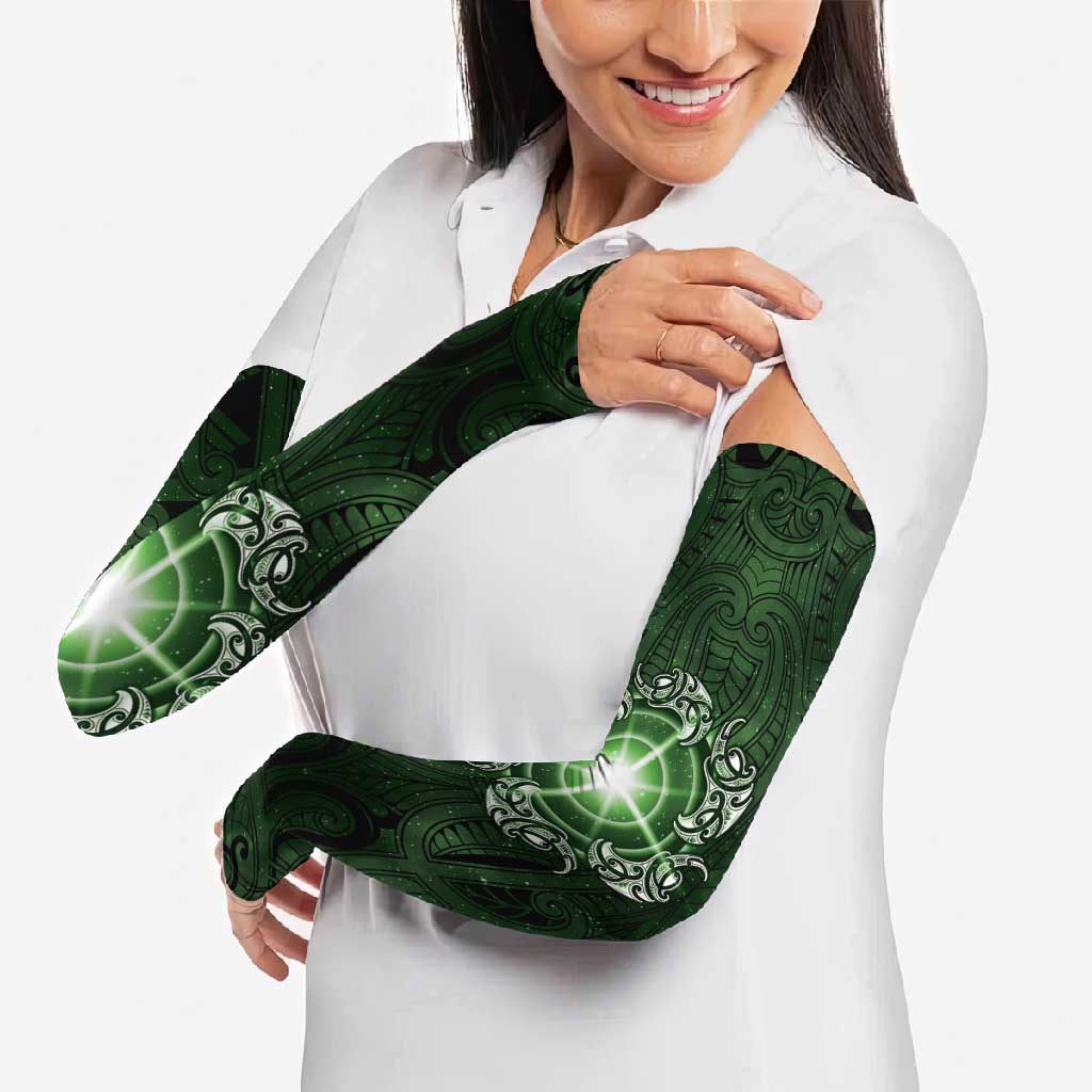 New Zealand Matariki Tupuarangi Arm Sleeves Maori Moko Green Galaxy LT05 - Polynesian Pride