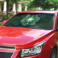 New Zealand Matariki Tupuarangi Auto Sun Shade Maori Moko Green Galaxy LT05 - Polynesian Pride
