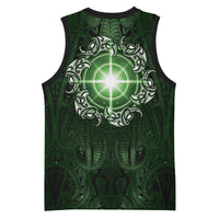 New Zealand Matariki Tupuarangi Basketball Jersey Maori Moko Green Galaxy
