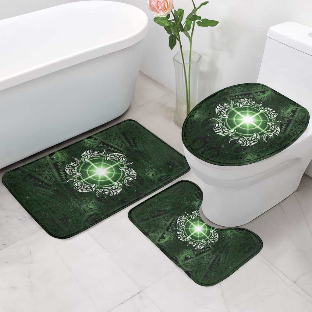 New Zealand Matariki Tupuarangi Bathroom Set Maori Moko Green Galaxy LT05 - Polynesian Pride