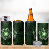 New Zealand Matariki Tupuarangi 4 in 1 Can Cooler Tumbler Maori Moko Green Galaxy