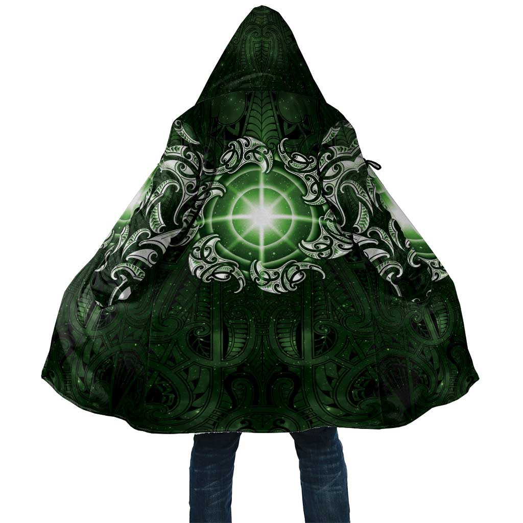 New Zealand Matariki Tupuarangi Cloak Maori Moko Green Galaxy LT05 Unisex Green - Polynesian Pride