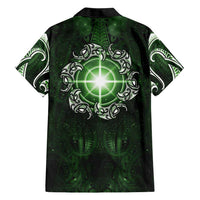 New Zealand Matariki Tupuarangi Family Matching Puletasi and Hawaiian Shirt Maori Moko Green Galaxy