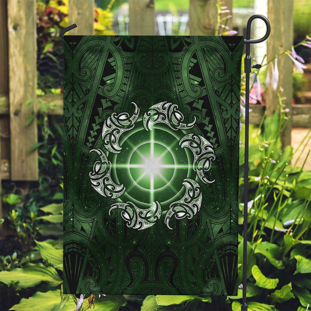 New Zealand Matariki Tupuarangi Garden Flag Maori Moko Green Galaxy