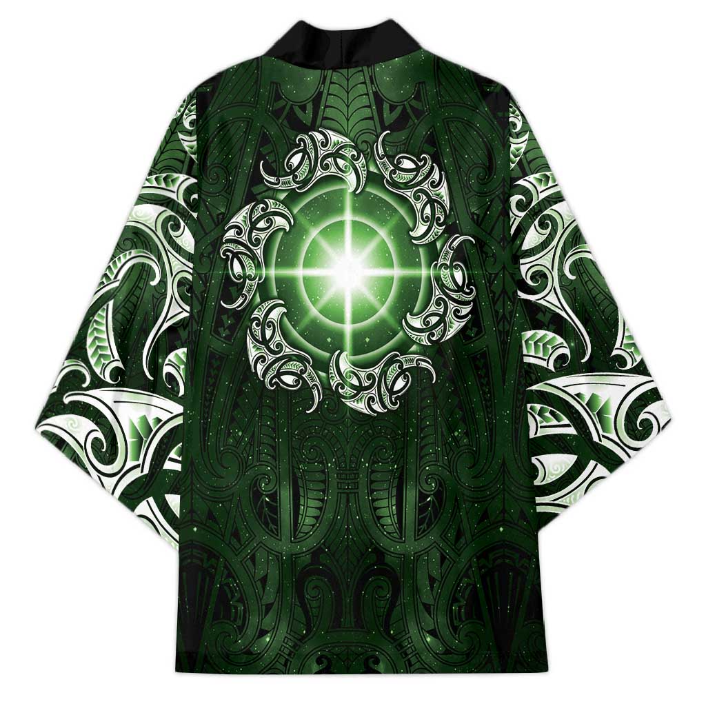 New Zealand Matariki Tupuarangi Kimono Maori Moko Green Galaxy LT05 - Polynesian Pride