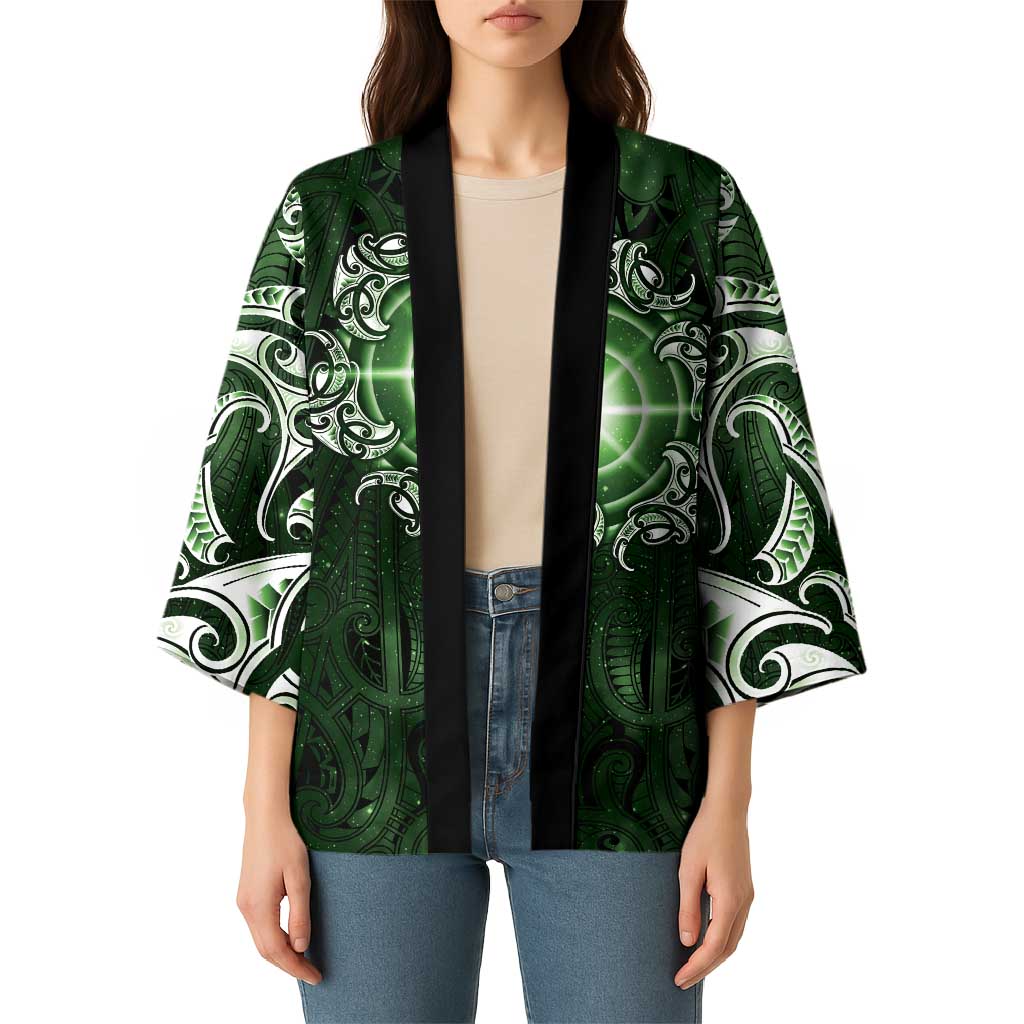 New Zealand Matariki Tupuarangi Kimono Maori Moko Green Galaxy LT05 - Polynesian Pride