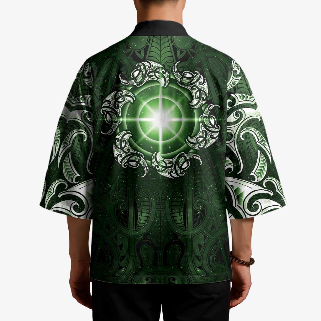 New Zealand Matariki Tupuarangi Kimono Maori Moko Green Galaxy LT05 - Polynesian Pride