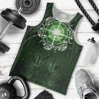 New Zealand Matariki Tupuarangi Men Tank Top Maori Moko Green Galaxy