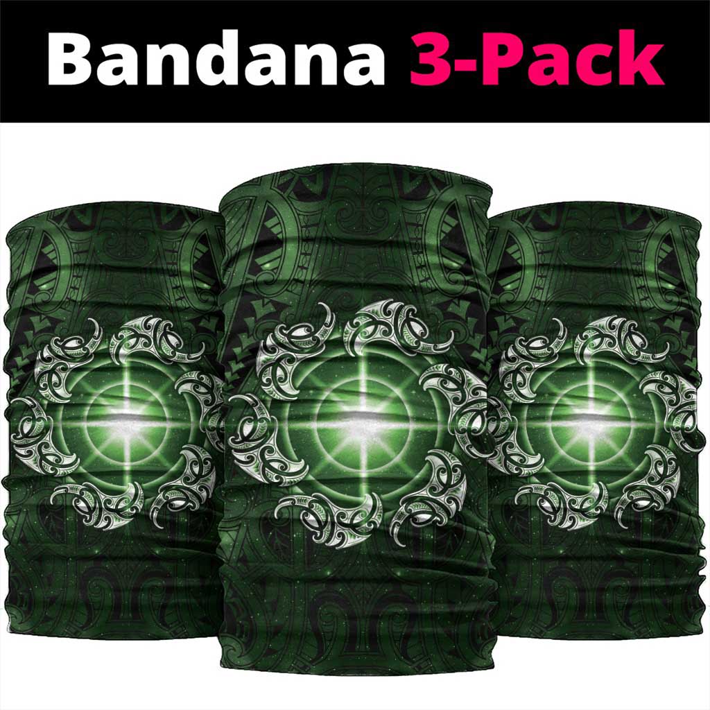 New Zealand Matariki Tupuarangi Neck Gaiter Maori Moko Green Galaxy