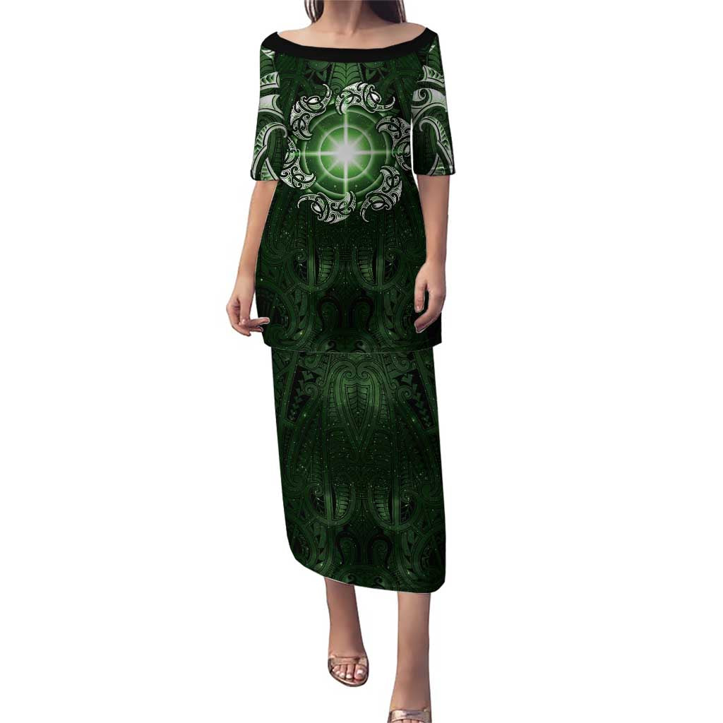 New Zealand Matariki Tupuarangi Puletasi Maori Moko Green Galaxy