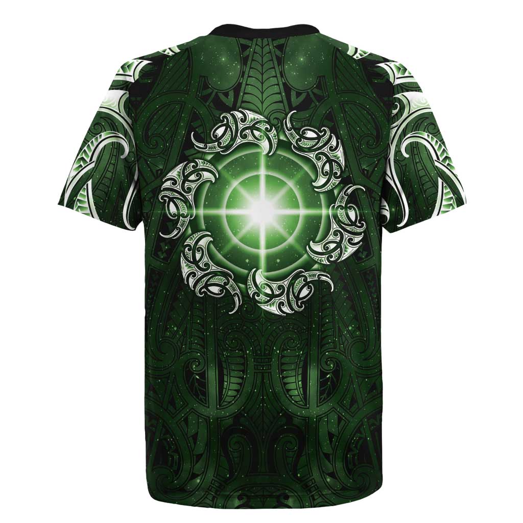 New Zealand Matariki Tupuarangi Rugby Jersey Maori Moko Green Galaxy