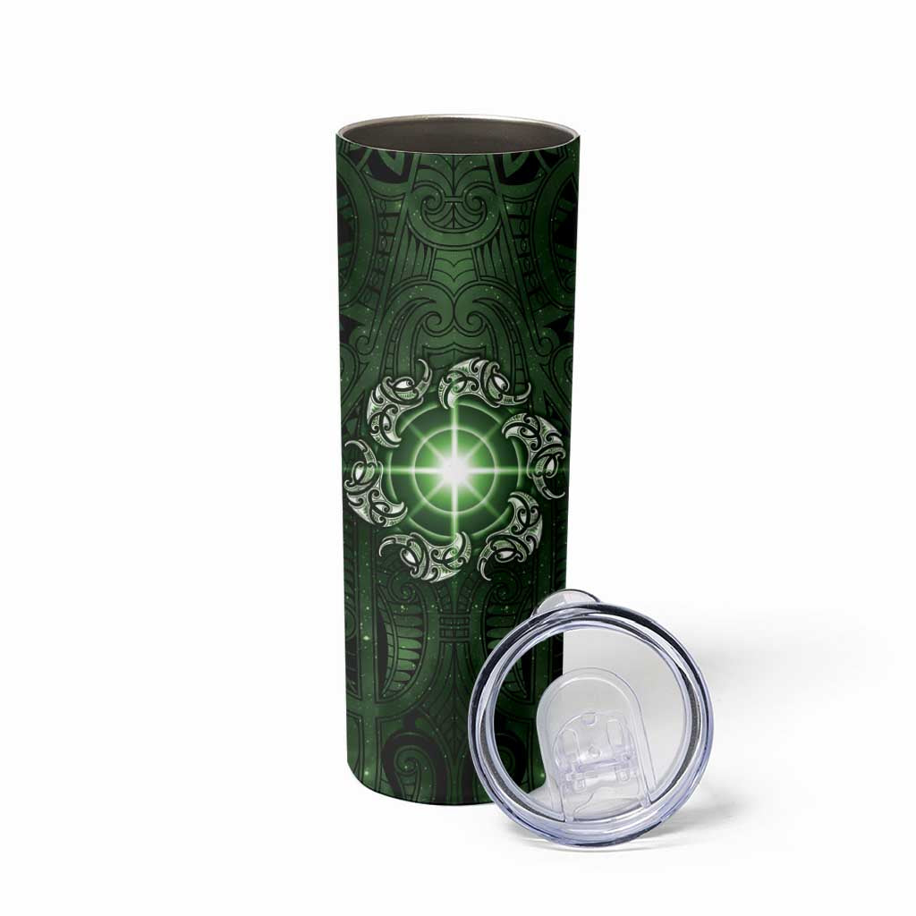 New Zealand Matariki Tupuarangi Skinny Tumbler Maori Moko Green Galaxy