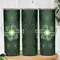 New Zealand Matariki Tupuarangi Skinny Tumbler Maori Moko Green Galaxy
