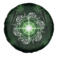 New Zealand Matariki Tupuarangi Spare Tire Cover Maori Moko Green Galaxy