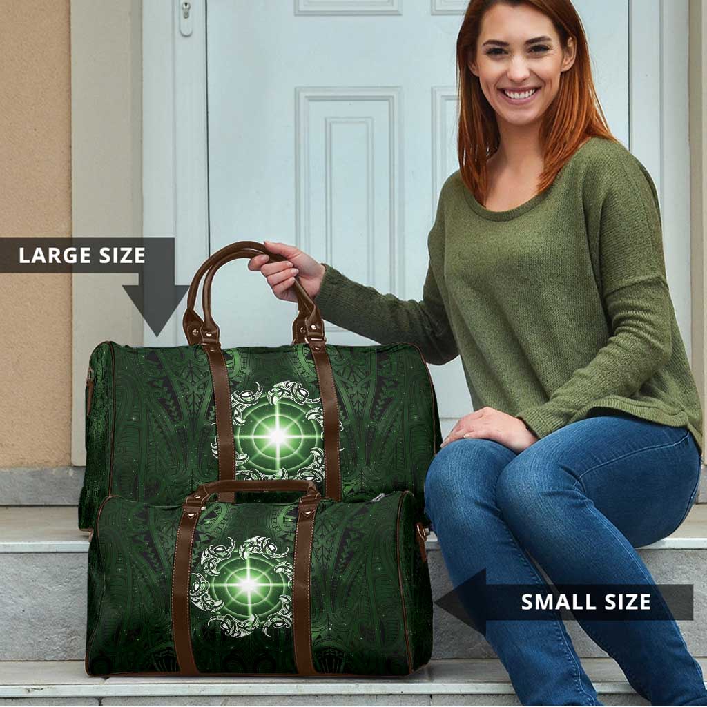 New Zealand Matariki Tupuarangi Travel Bag Maori Moko Green Galaxy