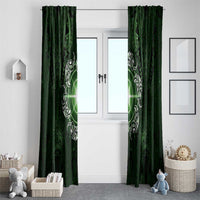 New Zealand Matariki Tupuarangi Window Curtain Maori Moko Green Galaxy LT05 - Polynesian Pride