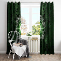 New Zealand Matariki Tupuarangi Window Curtain Maori Moko Green Galaxy LT05 - Polynesian Pride