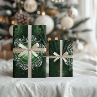 New Zealand Matariki Tupuarangi Wrapping Paper Maori Moko Green Galaxy LT05 - Polynesian Pride