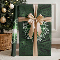 New Zealand Matariki Tupuarangi Wrapping Paper Maori Moko Green Galaxy LT05 - Polynesian Pride