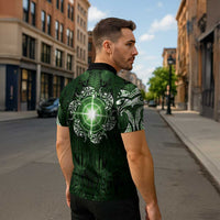 New Zealand Matariki Tupuarangi Zipper Polo Shirt Maori Moko Green Galaxy