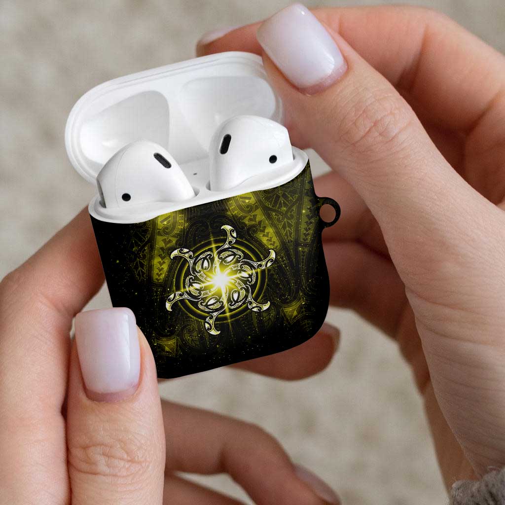 New Zealand Matariki Hiwaiterangi AirPods Case Maori Moko Yellow Galaxy