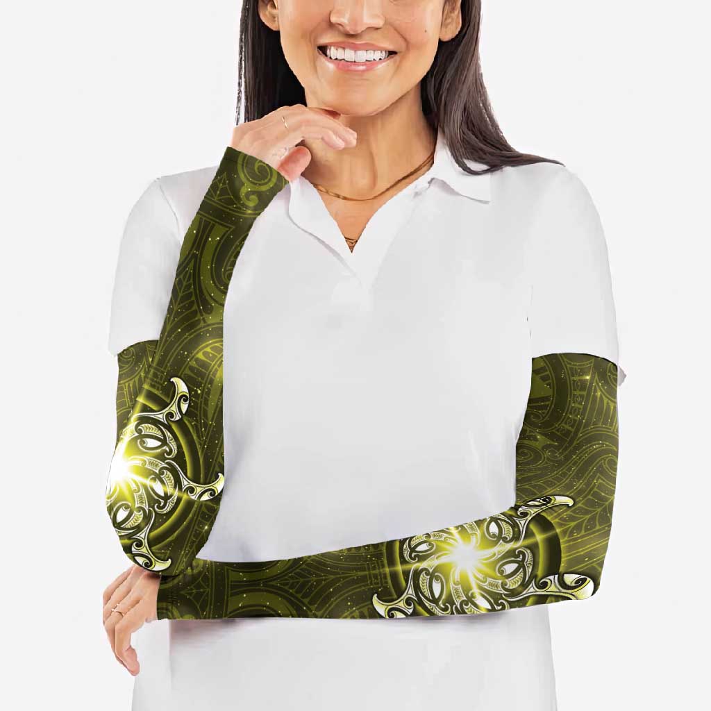 New Zealand Matariki Hiwaiterangi Arm Sleeves Maori Moko Yellow Galaxy