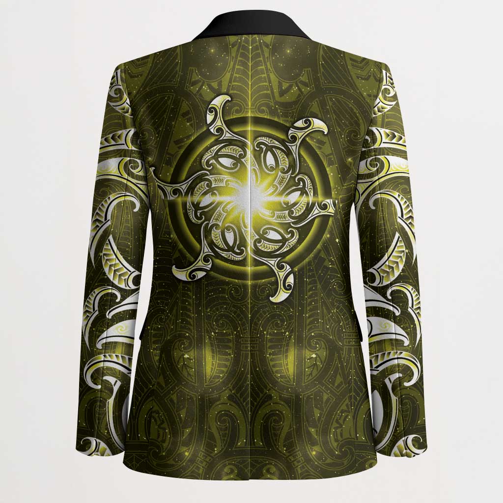 New Zealand Matariki Hiwaiterangi Blazer Maori Moko Yellow Galaxy LT05 - Polynesian Pride