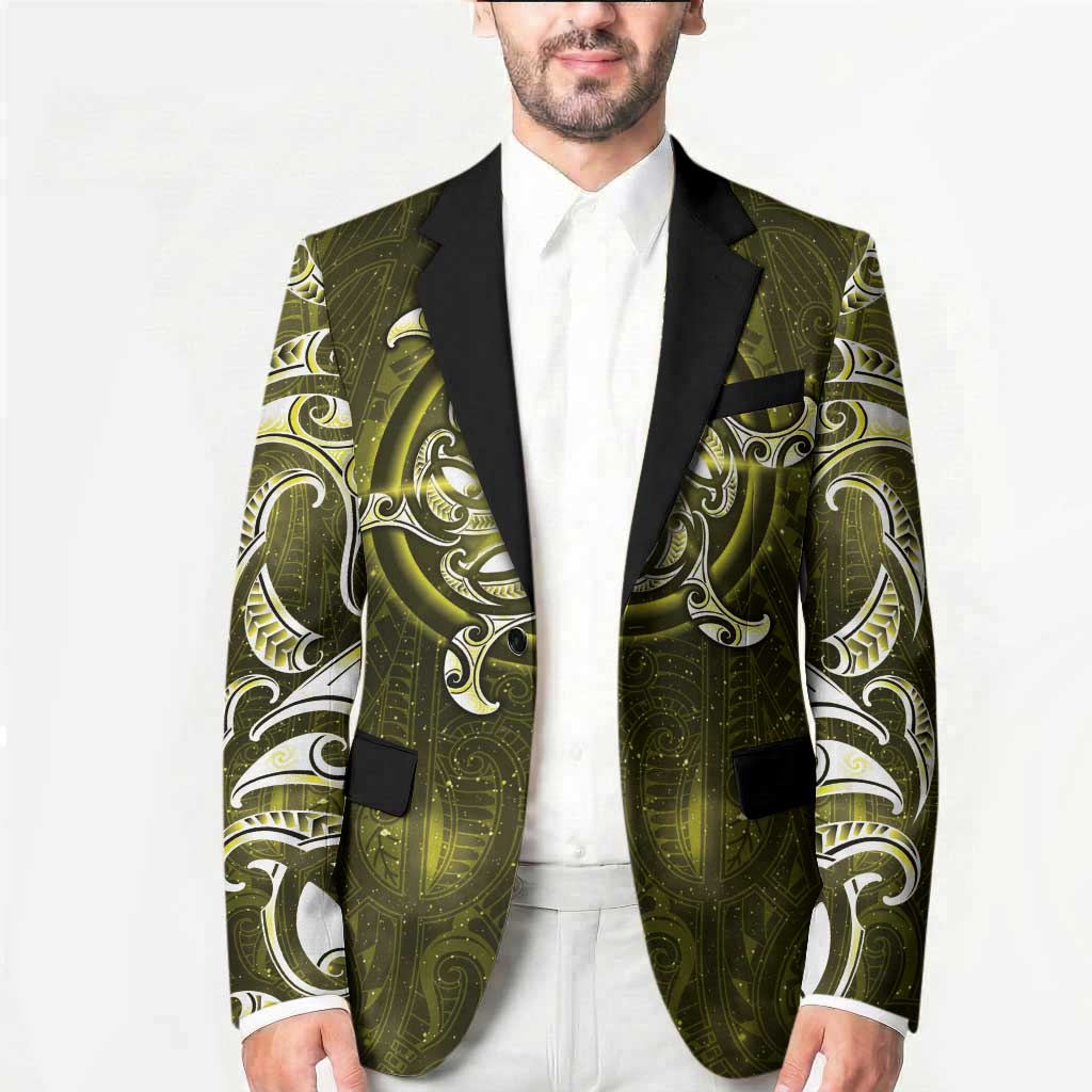 New Zealand Matariki Hiwaiterangi Blazer Maori Moko Yellow Galaxy LT05 - Polynesian Pride