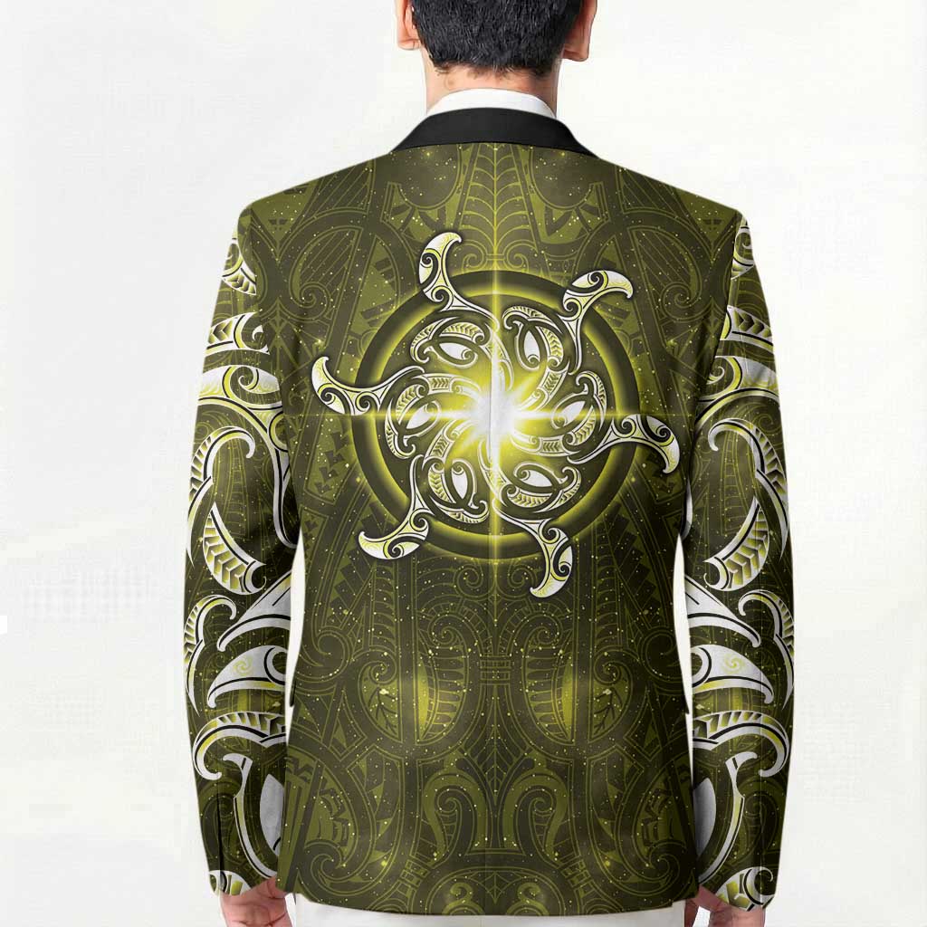 New Zealand Matariki Hiwaiterangi Blazer Maori Moko Yellow Galaxy LT05 - Polynesian Pride