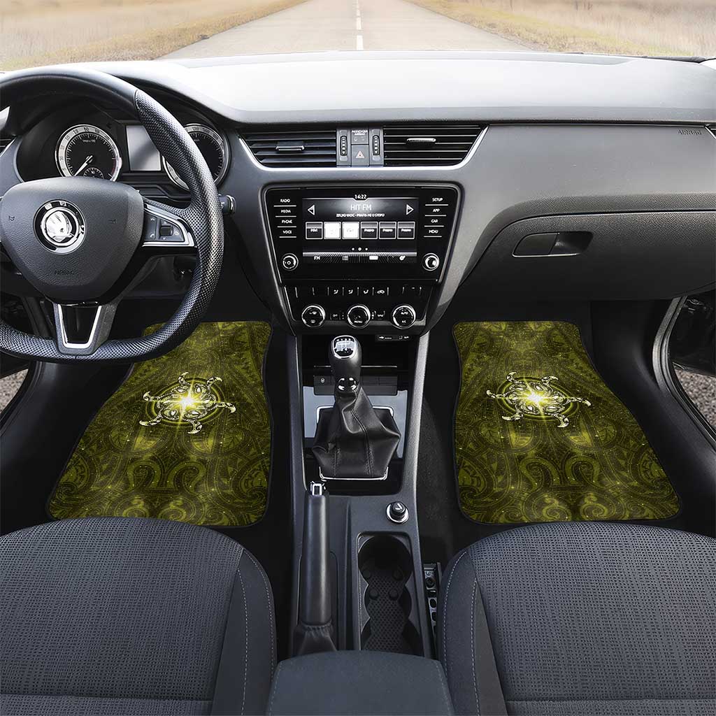 New Zealand Matariki Hiwaiterangi Car Mats Maori Moko Yellow Galaxy