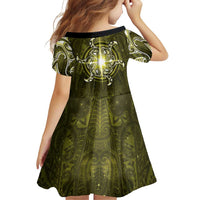 New Zealand Matariki Hiwaiterangi Family Matching Tank Maxi Dress and Hawaiian Shirt Maori Moko Yellow Galaxy LT05 - Polynesian Pride