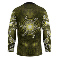 New Zealand Matariki Hiwaiterangi Hockey Jersey Maori Moko Yellow Galaxy