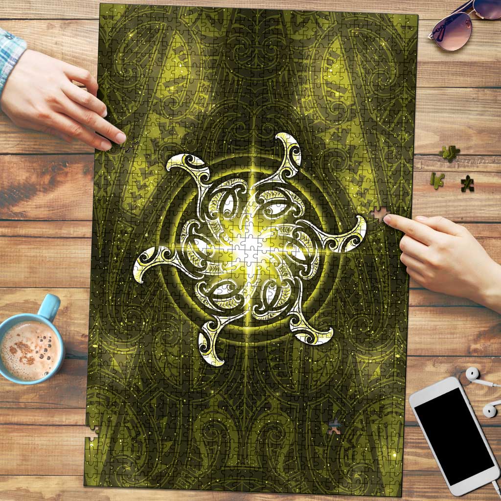 New Zealand Matariki Hiwaiterangi Puzzle Maori Moko Yellow Galaxy LT05 Yellow - Polynesian Pride