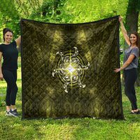 New Zealand Matariki Hiwaiterangi Quilt Maori Moko Yellow Galaxy LT05 - Polynesian Pride