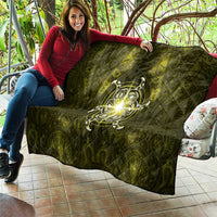 New Zealand Matariki Hiwaiterangi Quilt Maori Moko Yellow Galaxy LT05 - Polynesian Pride