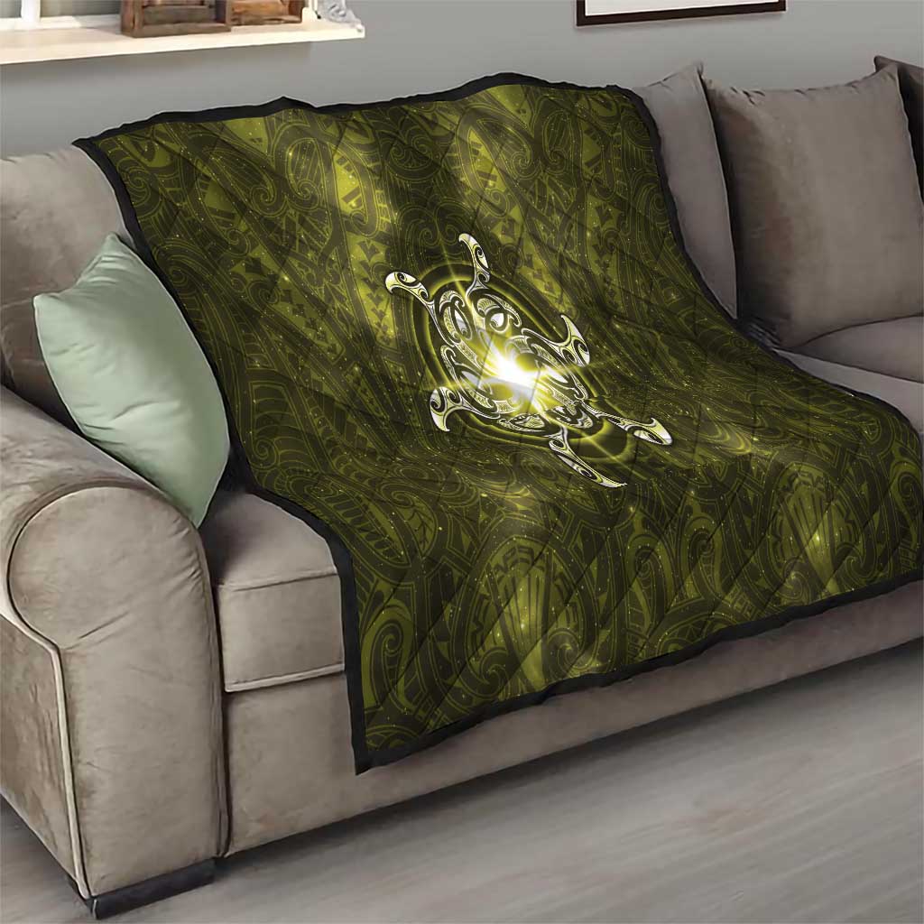 New Zealand Matariki Hiwaiterangi Quilt Maori Moko Yellow Galaxy LT05 - Polynesian Pride