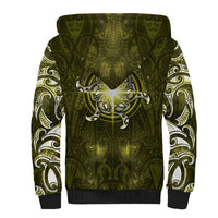 New Zealand Matariki Hiwaiterangi Sherpa Hoodie Maori Moko Yellow Galaxy