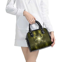 New Zealand Matariki Hiwaiterangi Shoulder Handbag Maori Moko Yellow Galaxy