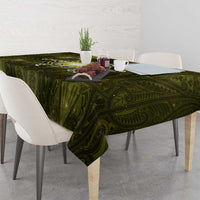 New Zealand Matariki Hiwaiterangi Tablecloth Maori Moko Yellow Galaxy